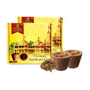 Satguru Guggal Cow Panchgavya Dhuni Cups, Sambrani Dhoop Cups for Pooja (30 Pieces) Pack of 2