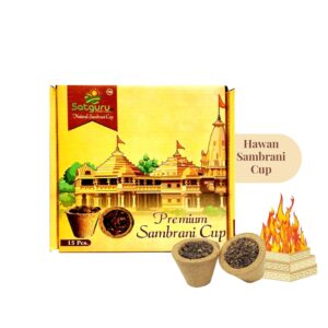 Satguru Hawan Cow Panchgavya Dhuni Cups| Herbal Sambrani dhoop Cup for Pooja (15 Pcs) Pack of 1